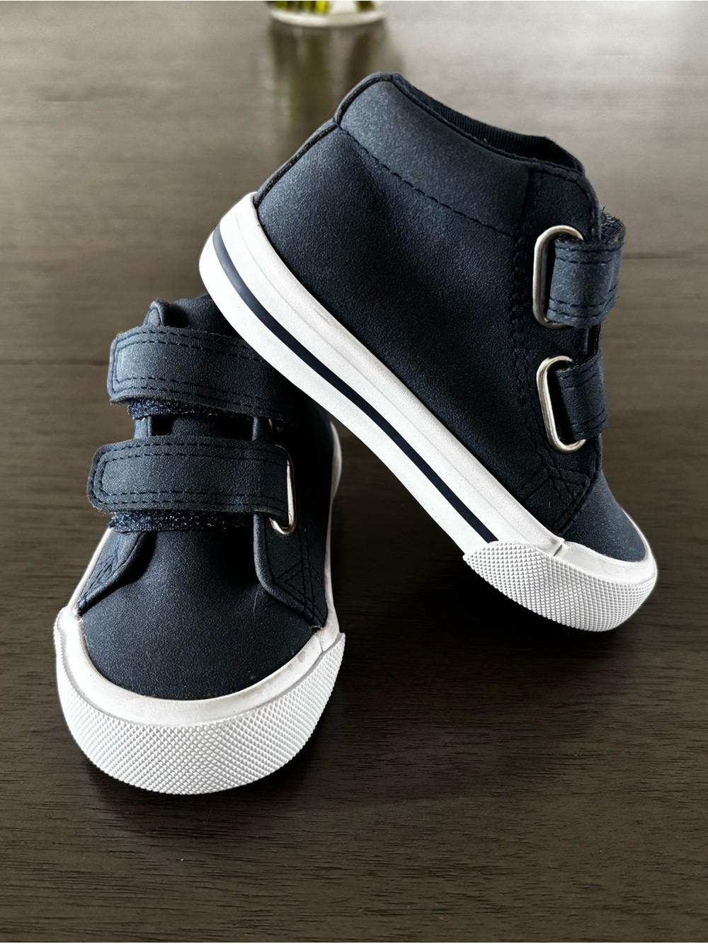 Tommy Bahama Navy and White Kids Velcro High-Top Sneakers